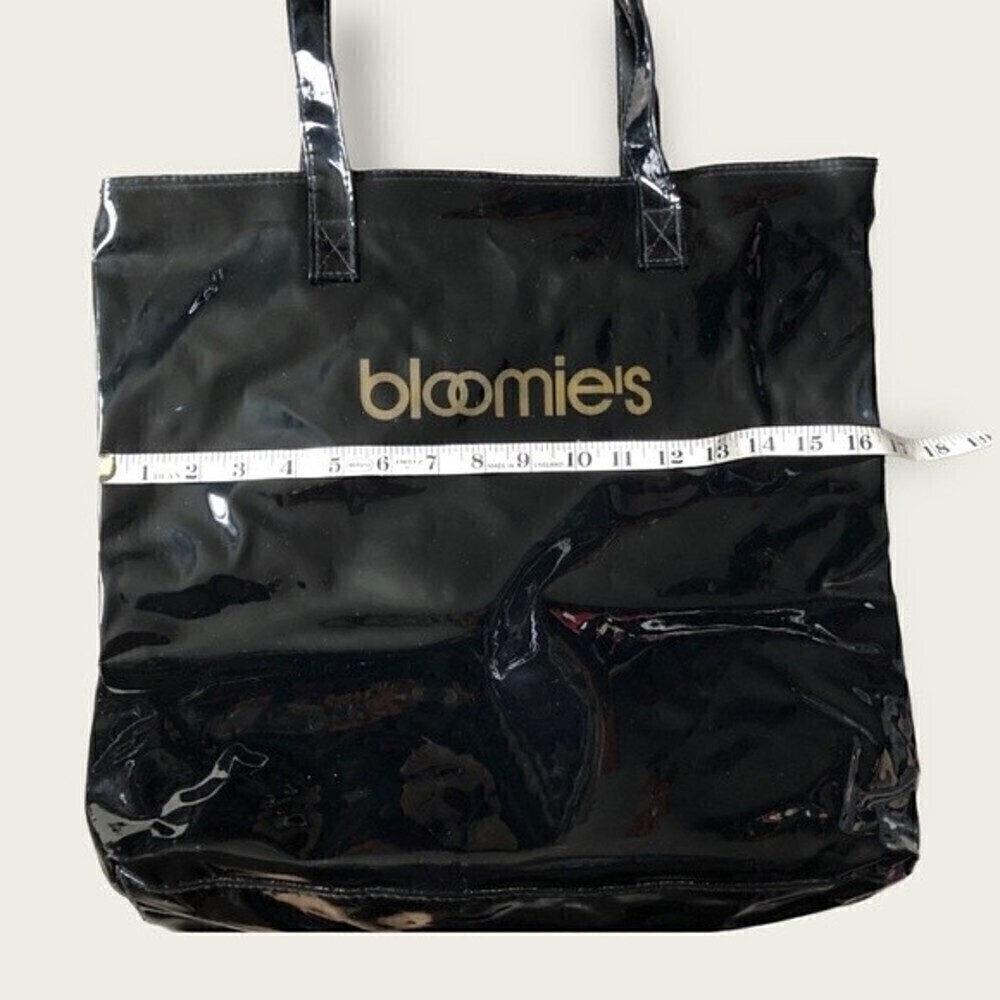 Vintage Bloomies Patent Thick Vinyl Shopping Bag Bloomingdale’s Shopper Tote - Picture 11 of 11